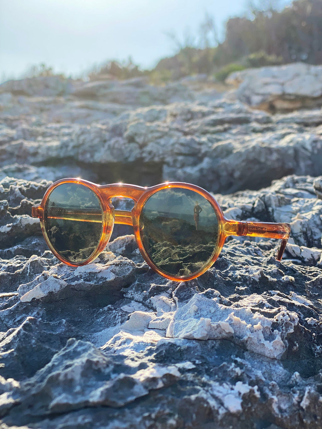 AW Round Retro Sunglass with Polarized Lens