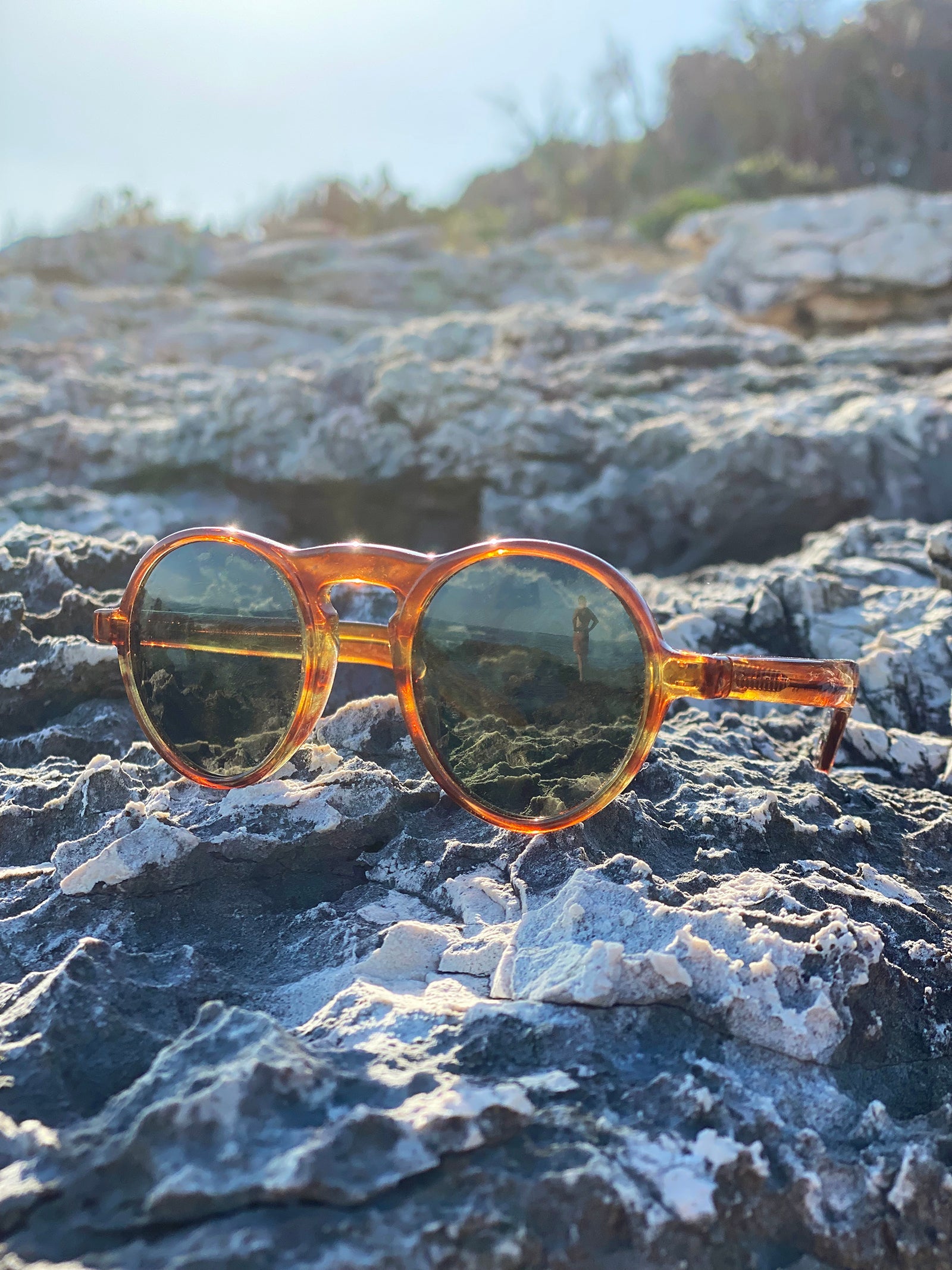 AW Round Retro Sunglass with Polarized Lens